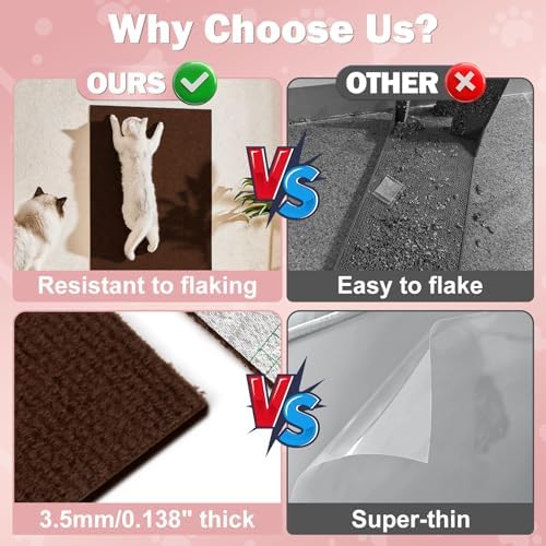 ENONCI 23.6x15.8 Cat Scratcher Mat, Self-Adhesive Cat Scratch Furniture - Image 2
