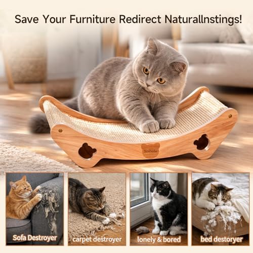 23.6 in Oak Sisal Cat Scratcher Bed - Image 6