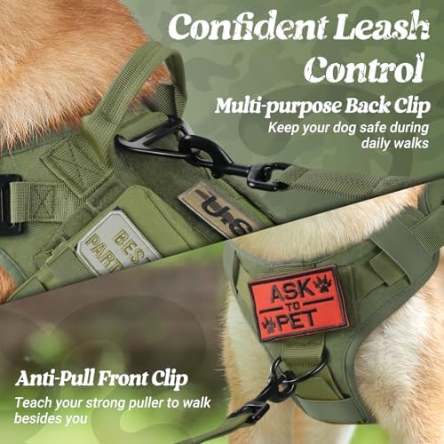 rabbitgoo Tactical Dog Harness X-Large, Heavy Duty Military No Pull Vest - Image 2
