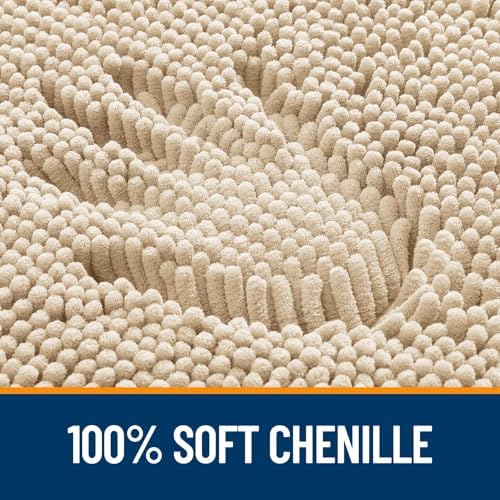 OLANLY Toilet Rugs U-Shaped 20x20, Soft Absorbent Chenille Contour Rugs - Image 3