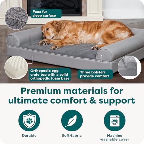 Furhaven Orthopedic Dog Bed for Large/Medium Dogs w/ Removable Bolsters & - Image 5