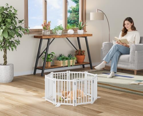 Snughome Short Dog Gate Indoor, Expands Up to 96’’ Wide Foldable Pet Gate - Image 4
