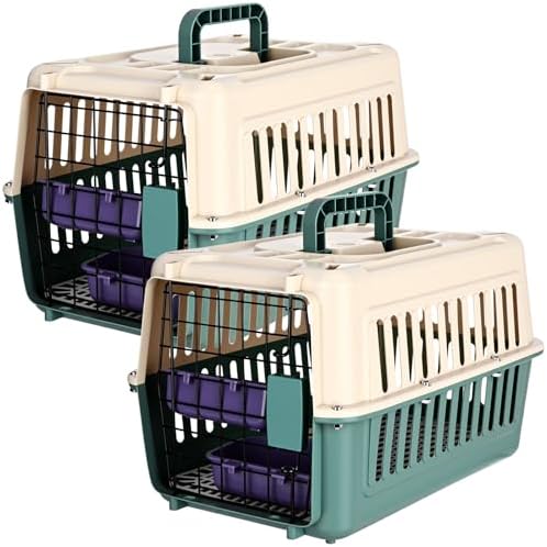 2 Set Hard Plastic Pet Carrier Breathable Dog Cat by Unknown
