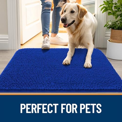 OLANLY Dog Door Mat for Muddy Paws 47x32, Super Absorbent Chenille Mud Mat - Image 6
