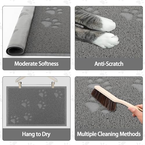 Darkyazi Cat Litter Box Mat for Floor Litter Trapping Mat Non-Slip Backing - Image 4