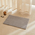 TYUU Waffle Bath Mat, Small Boho Bathroom Rugs Non Slip 24x16 Light Grey by TYUU