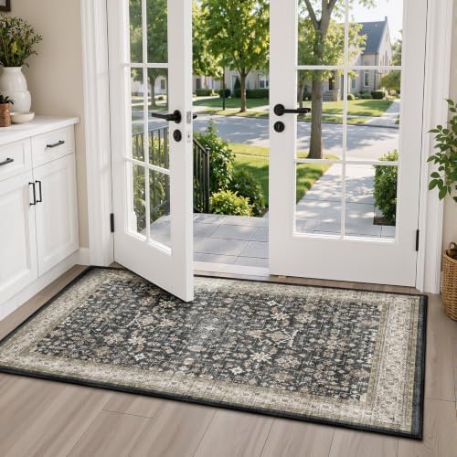 Floral Entryway Runner Rug 2x4 for Kitchen Bathroom by WelcometoBabovid