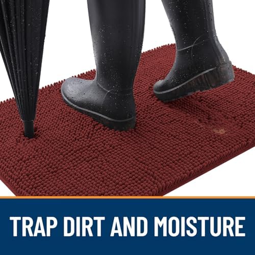 OLANLY Dog Door Mat for Muddy Paws 70x32, Super Absorbent Chenille Mud Mat - Image 2