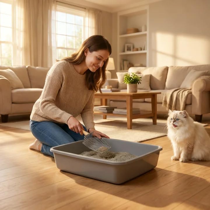 WePet Premium Metal Cat Litter Scoop, 5X Faster Speed Sifter, Heavy Duty Steel - Image 5