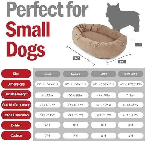 Majestic Pet 24 Inch Suede Calming Dog Bed Washable – Cozy Soft Round Dog Bed - Image 3