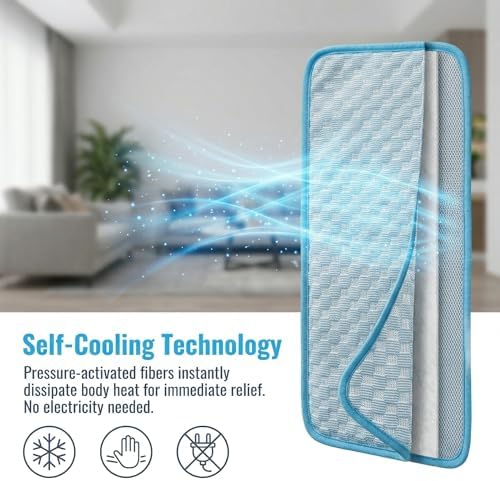 Medium Dog Cooling Mat for Dogs, Gel Free Ice Silk Self Cooling Pad - Image 3