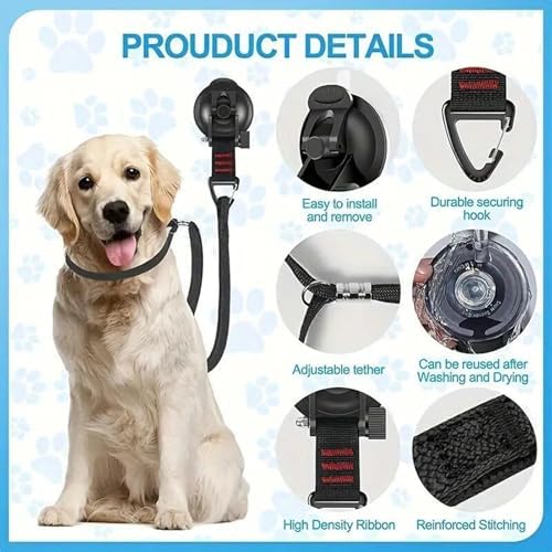 Suction Cup Cat Bathing Tether- Bolts Snapping Swivel, Heavy Duty Tub Wall - Image 6