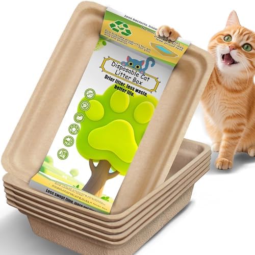 Disposable Litter Box for Cats Large: 2/4/6/8-Pack 17.5X 13.5in Leak-Proof by SEMEDOYO