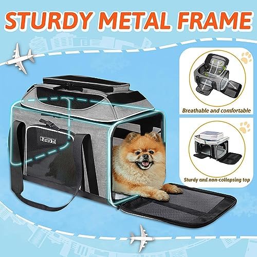 Petskd Top-Expandable Small Pet Carrier 18"x11"x11" Airline Approved - Image 6