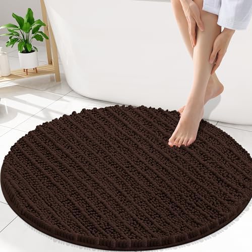 Smiry Bathroom Rugs Round 30X30, Extra Soft Rubber Backing Bath Mats by Smiry