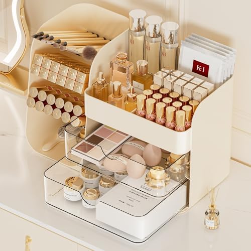 Makeup Organizer for Vanity Skincare Organizers Countertop, All Cream - Image 5
