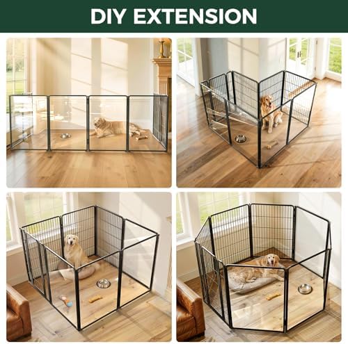 FXW AuraSpace Pro Acrylic & Wire Mesh Indoor Dog Playpen, 8 Panels - Image 5