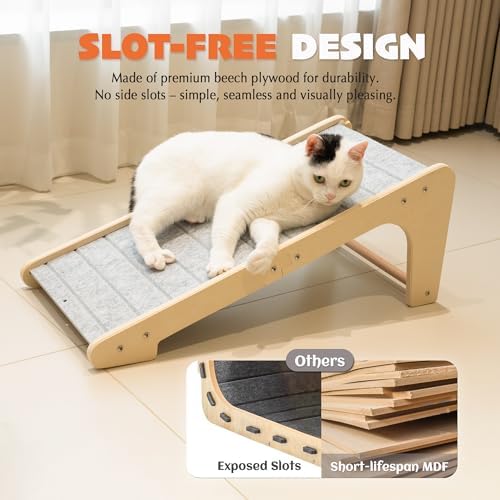 PETKARAY Felt Cat Scratcher, L Shaped Scratching Pad, Scratch Resistant Carpet - Image 5