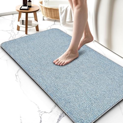 Upgraded Bath Mat 24x36Inch, Thin Bath Mats Rugs by HOMTEB