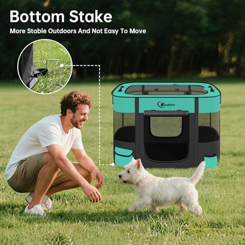 Siedihit 28" Dog Playpen, Cat Puppy Pen, Pet Portable Crate Indoor Outdoor - Image 4