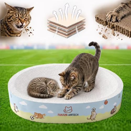 Cardboard Cat Scratcher Bed for Indoor Cats, Large Cat Scratching Board by FANJUN-AMTECH