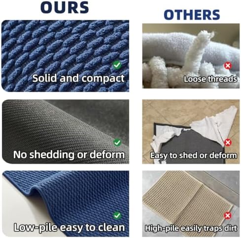 TYUU Bathroom Rugs Non Slip Washable, Super Absorbent Thin Bath Mat Quick Dry - Image 4