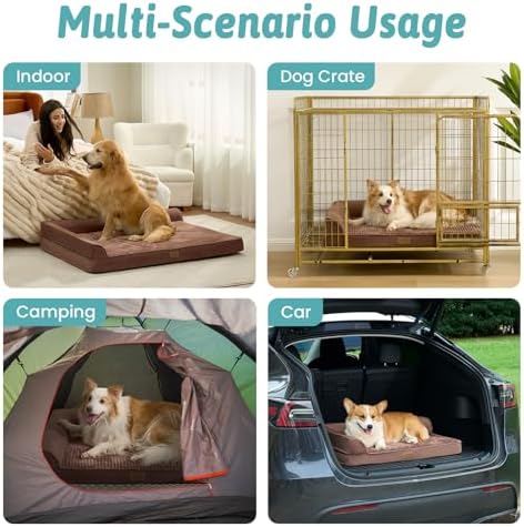 COZY KISS Orthopedic Dog Bed for Extra Large Dogs, L Shaped XXL 48x35 inch - Image 6