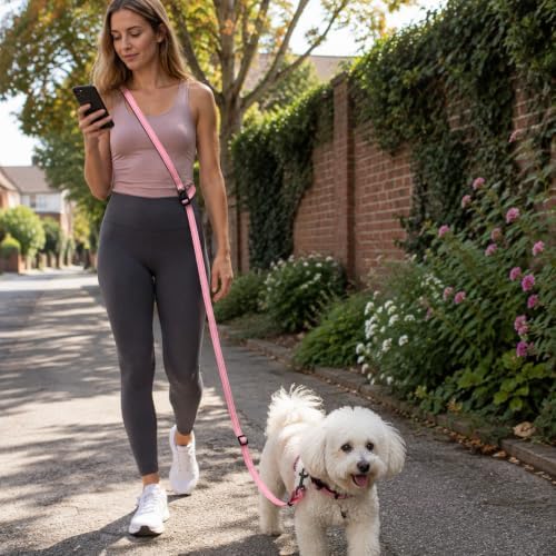 Kazazoo Hands-Free Dog Leash Adjustable Length 5-8 Ft, Waist & Crossbody Leash - Image 2