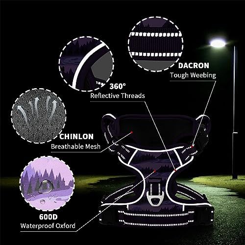 Timos Dog Harness Medium Sized, Quick Release 3 Buckles, Moon Night - Image 5