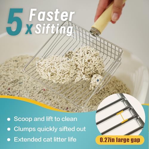 Cat Litter Scoop with Holder-Speed Sifter Litter Box Scooper Captures All Clumps - Image 3