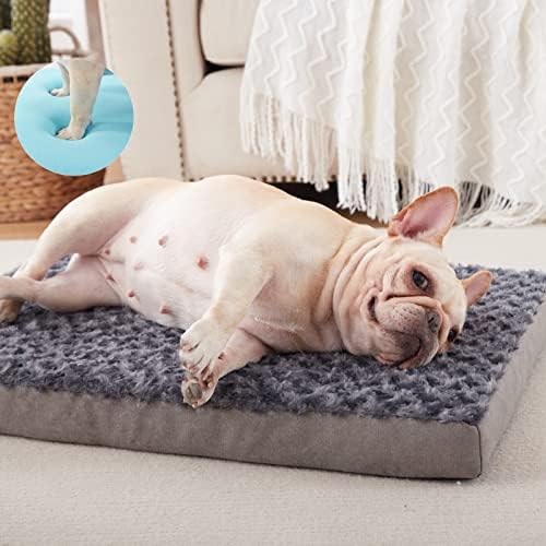 Orthopedic Memory Foam Bed for Medium Dogs, Cooling Crate Mat - Image 3