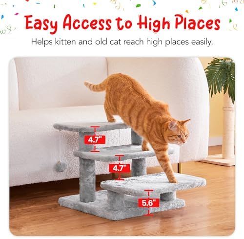 15''H Multi-Step Pet Stairs for High Beds & Sofas, 3-Step Cat Stairs - Image 3