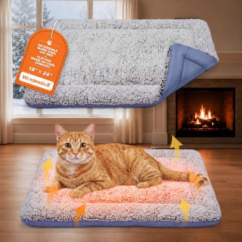 Self Warming Cat Bed, Reversible Cooling Mat by WanpeeGoo