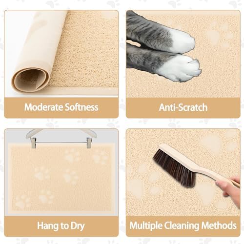 Darkyazi Cat Litter Box Mat for Floor Litter Trapping Mat Non-Slip Backing - Image 4