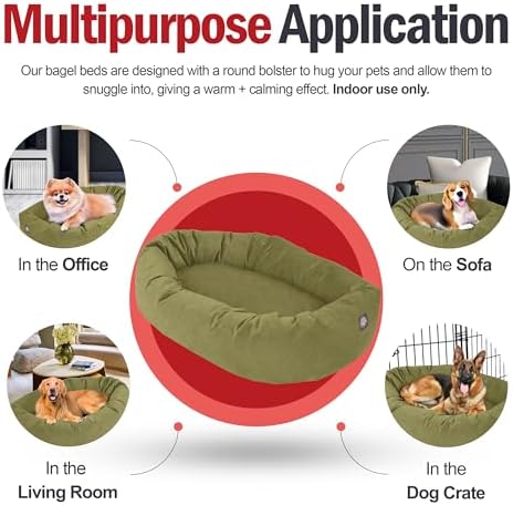 Majestic Pet 24 Inch Suede Calming Dog Bed Washable – Cozy Soft Round Dog Bed - Image 5