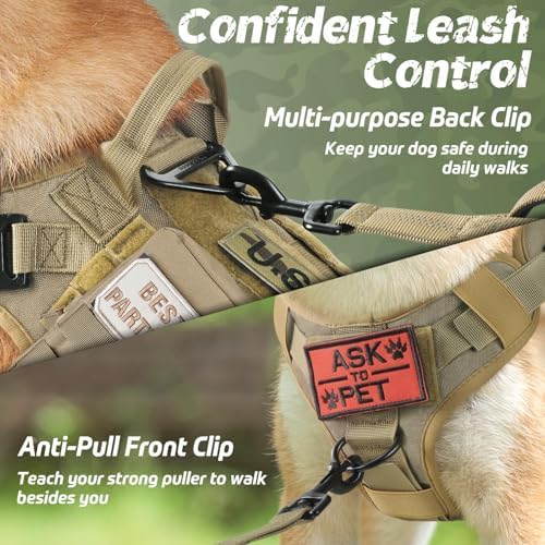 rabbitgoo Tactical Dog Harness for Medium, Heavy Duty Military No Pull Vest - Image 2