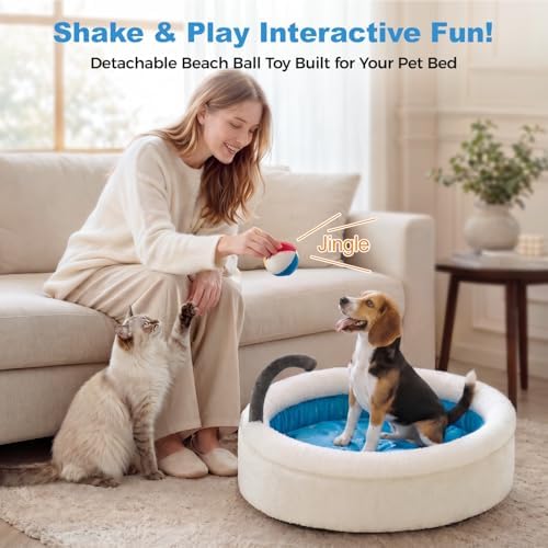 Bathtub Cat Bed, Calming Small Dog Bed 22in - Image 3