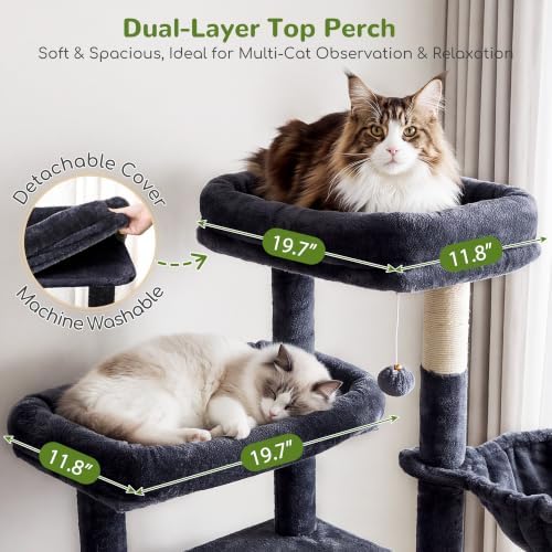 Globlazer 83in Extra Large Maine Coon Cat Tree, Dark Grey - Image 2
