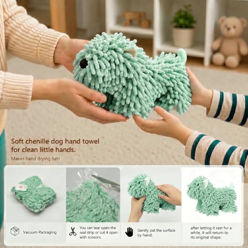 Chenille Dog Hand Towel Fuzzy Ball Dog Towel Animal Hand Towels - Image 5