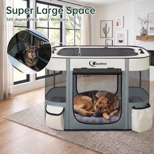 Siedihit 40" Dog Playpen, Cat Puppy Pen, Pet Portable Crate Indoor Outdoor - Image 6