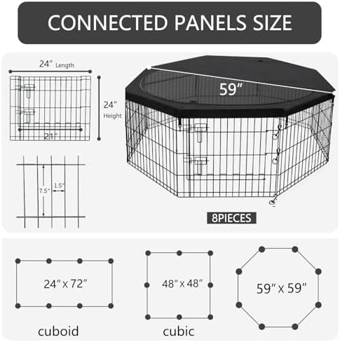 PETIME Foldable Metal Dog Exercise Pen/Pet Puppy Playpen Kennels Yard Fence - Image 3