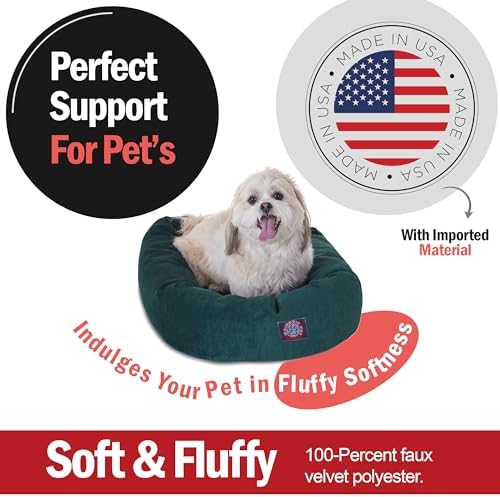 Majestic Pet 24 Inch Micro Velvet Calming Dog Bed Washable – Cozy Soft Round - Image 2