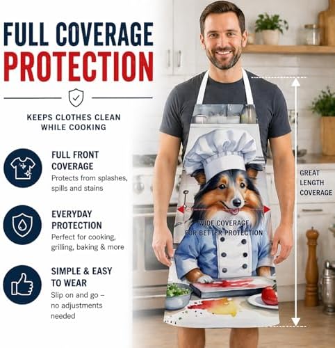 Caroline's Treasures Sheltie The Chef Apron Cooking Kitchen Server Baking - Image 3