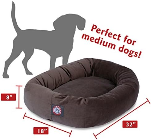 Majestic Pet 32 Inch Suede Calming Dog Bed Washable 32x23x7 – Cozy Soft Round - Image 3