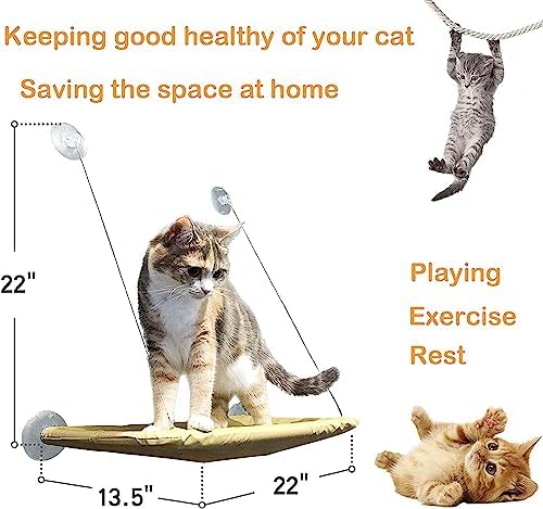 Blue Cat Hammock for Window, Cat Window Perch for Indoor Cats - Image 4