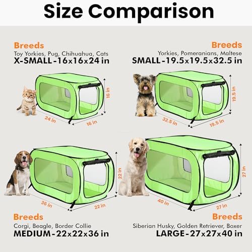 Portable Collapsible Pop Up Kennel, 32.5" L x 19.5" W x 19.5" H - Image 3
