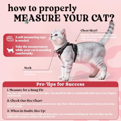 rabbitgoo Cat Harness and Leash Set, Escape Proof Vest, Berry Pounce - Image 2