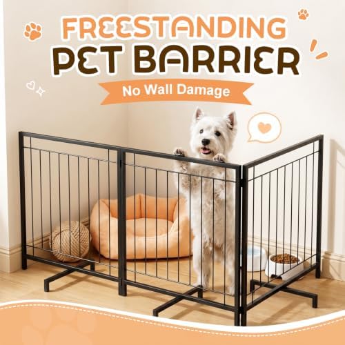 Freestanding Dog Fence Indoor, 3-Panel Foldable Dog Gate - Image 6