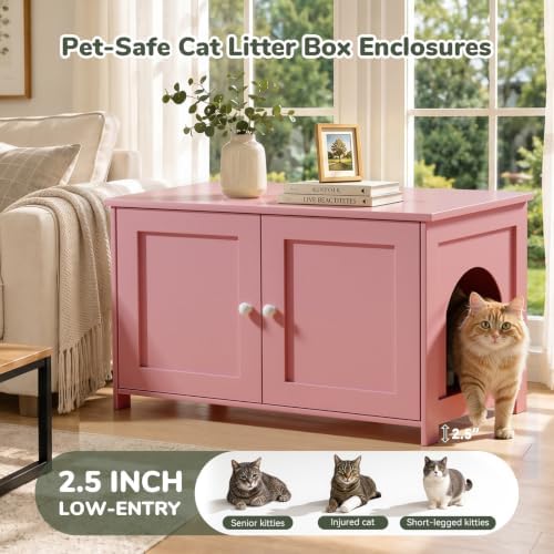 Extra Large Hidden Cat Litter Box Enclosure Furniture, Dog Proof Kitty Washroom - Image 4