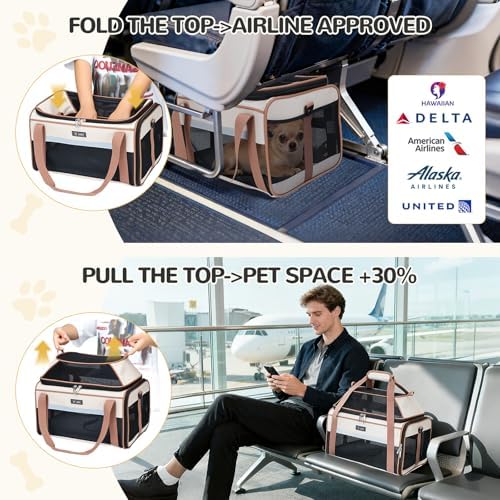 Lekereise Top-Expandable Pet Carrier 17x11x9.5 Inch Alaska Hawaiian Airline - Image 5